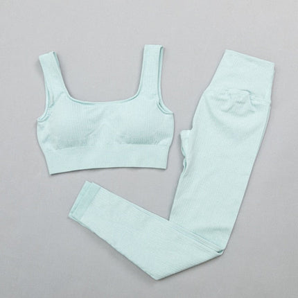 Women's sportswear High Waist Sports Bra+ Legging Gym Clothing Seamless Fitness Yoga Suit Stretchy Workout Set Padded Sport-11
