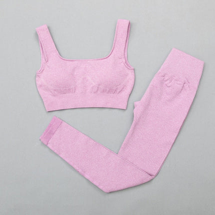 Women's sportswear High Waist Sports Bra+ Legging Gym Clothing Seamless Fitness Yoga Suit Stretchy Workout Set Padded Sport-12