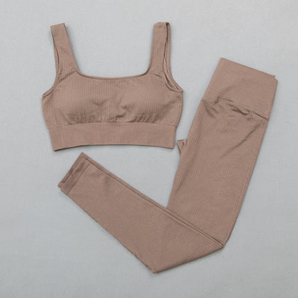 Women's sportswear High Waist Sports Bra+ Legging Gym Clothing Seamless Fitness Yoga Suit Stretchy Workout Set Padded Sport-13
