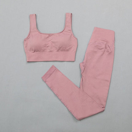 Women's sportswear High Waist Sports Bra+ Legging Gym Clothing Seamless Fitness Yoga Suit Stretchy Workout Set Padded Sport-5