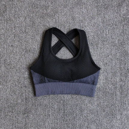 6 Colors Yoga Sport Bra Sexy Back Padded Cross Straps Top Shockproof Breathable Fitness Running Gym Vest Sports Top-5