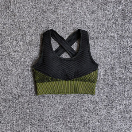 6 Colors Yoga Sport Bra Sexy Back Padded Cross Straps Top Shockproof Breathable Fitness Running Gym Vest Sports Top-8