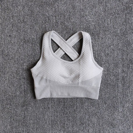 6 Colors Yoga Sport Bra Sexy Back Padded Cross Straps Top Shockproof Breathable Fitness Running Gym Vest Sports Top-10