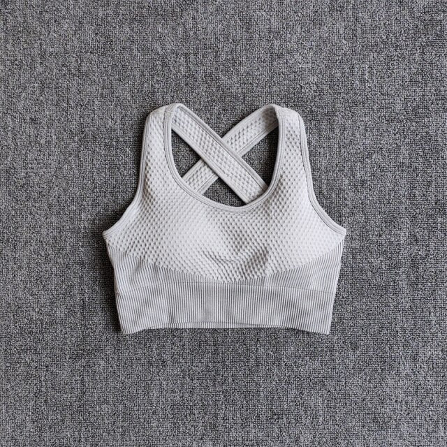 6 Colors Yoga Sport Bra Sexy Back Padded Cross Straps Top Shockproof Breathable Fitness Running Gym Vest Sports Top-10