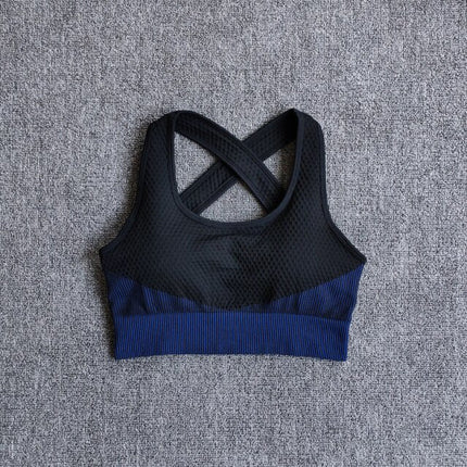 6 Colors Yoga Sport Bra Sexy Back Padded Cross Straps Top Shockproof Breathable Fitness Running Gym Vest Sports Top-9