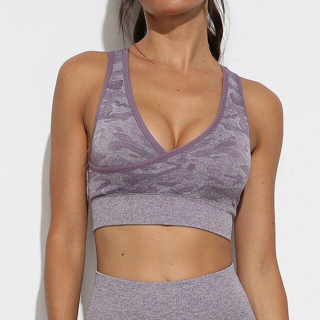 Yoga Bra Crop Tops Gym Seamless Sports Bras Fitness Padded Brassiere Workout Tank Top Running Short Vest Athletic Underwear-5