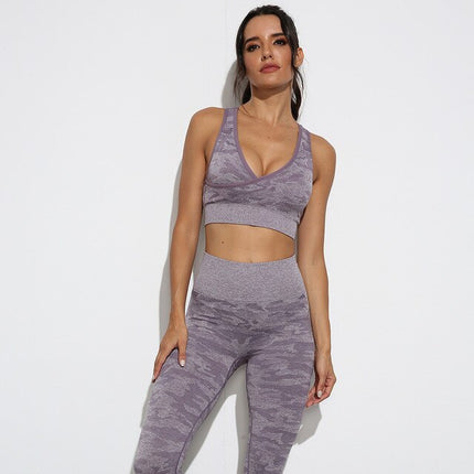 Yoga Sets 2 Piece Sport Outfits Workout Clothes Gym Sportswear Sports Bras Yoga Pants Fitness Seamless Leggings Running Suits-6
