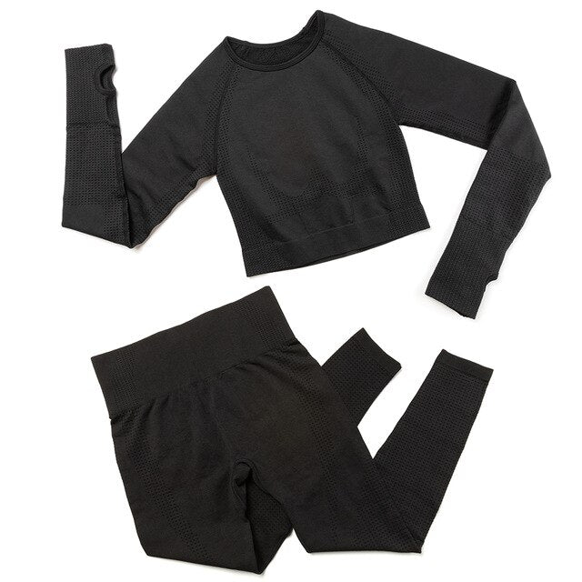 Yoga Sets 2 Piece Women Sport Outfits Workout Sets Exercise Sportswear Gym Jogger Actiivewear Running Suits Fitness Clothes-5