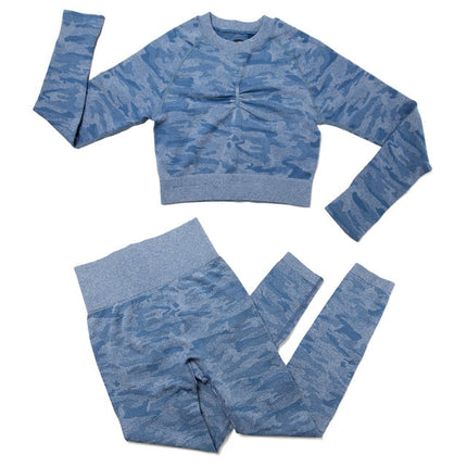 3Pcs Yoga Set Sport Suits Gym Wear Seamless Sportswear Workout Leggings Sports Bra Long Sleeves Crop Tops Fitness Clothing-7