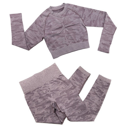 3Pcs Yoga Set Sport Suits Gym Wear Seamless Sportswear Workout Leggings Sports Bra Long Sleeves Crop Tops Fitness Clothing-6