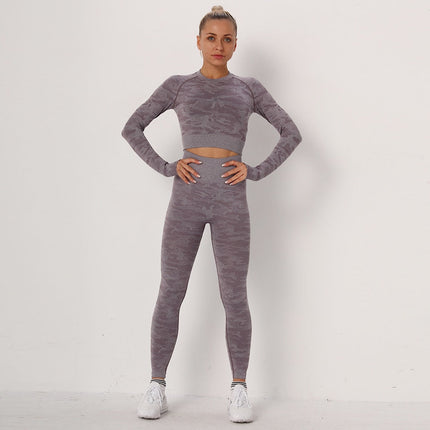 3Pcs Yoga Set Sport Suits Gym Wear Seamless Sportswear Workout Leggings Sports Bra Long Sleeves Crop Tops Fitness Clothing-1