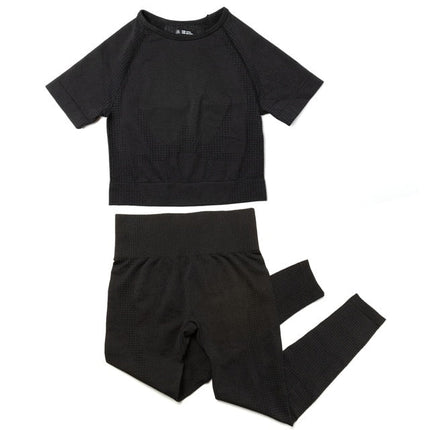 Yoga Set Women 2pcs Sport Suit Gymwear Workout Outfits Long Sleeve Fitness Crop Top High Waist Seamless Leggings Sportswear-1