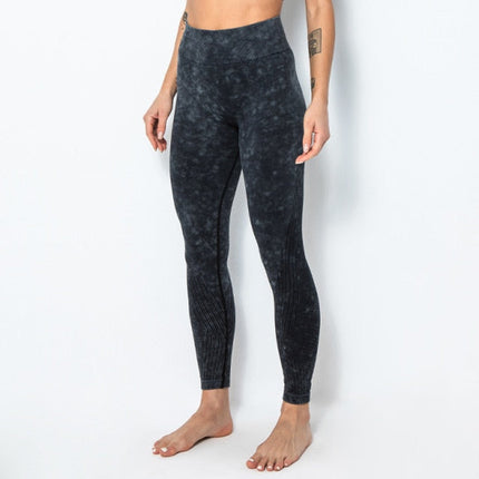 ACID WASH Seamless Workout Training Compression Tights Women High Waist Tummy Control Fitness Sport Legging Yoga Pants-6