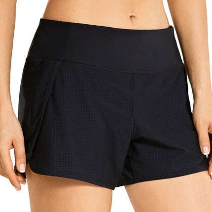 Women's Quick-Dry Workout Running Athletic Sports Shorts with Zip Pocket - 4 Inches-8
