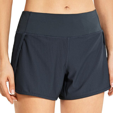 Women's Quick-Dry Workout Running Athletic Sports Shorts with Zip Pocket - 4 Inches-9