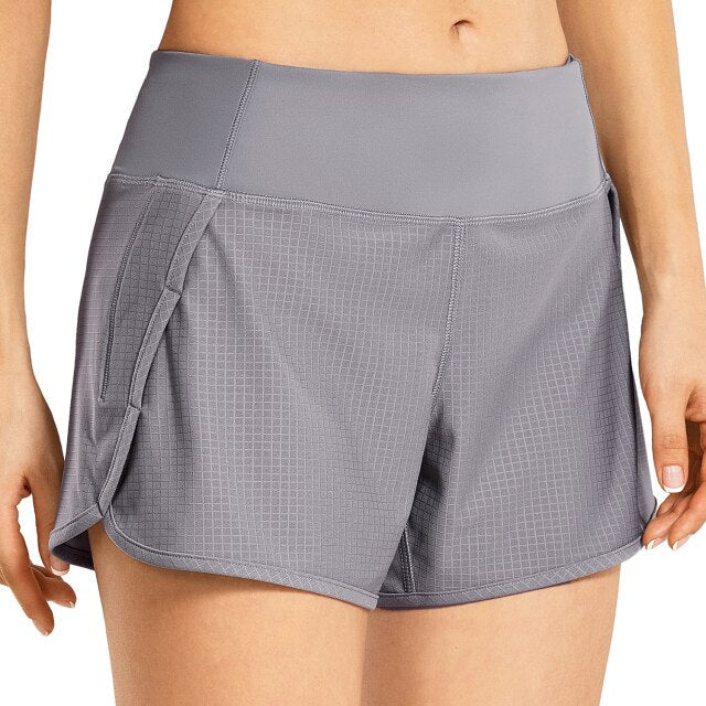 Women's Quick-Dry Workout Running Athletic Sports Shorts with Zip Pocket - 4 Inches-10