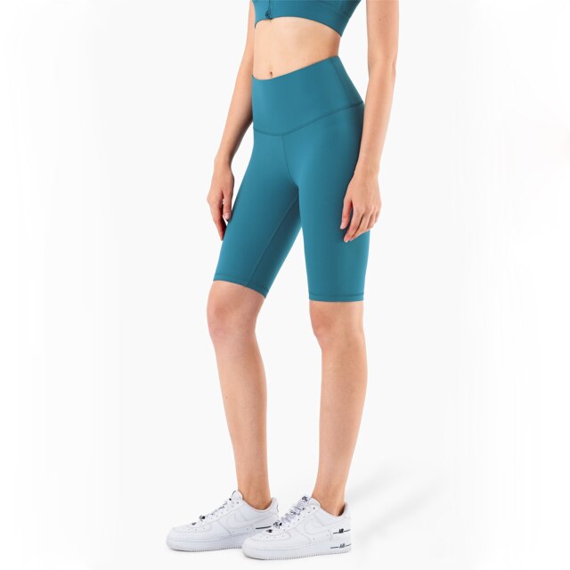 Second Skin Feel Workout Fitness Gym Biker Shorts Women High Waist Squat Proof Athletic Exercise Sport Shorts-2