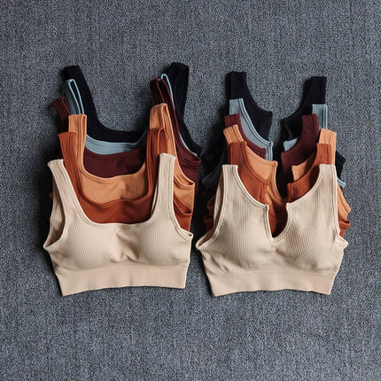Seamless Sport Bra Women's Lingerie Fitness Yoga Running Vest Underwear Padded Crop Tops Underwear Push Up Gym Top Bras-0