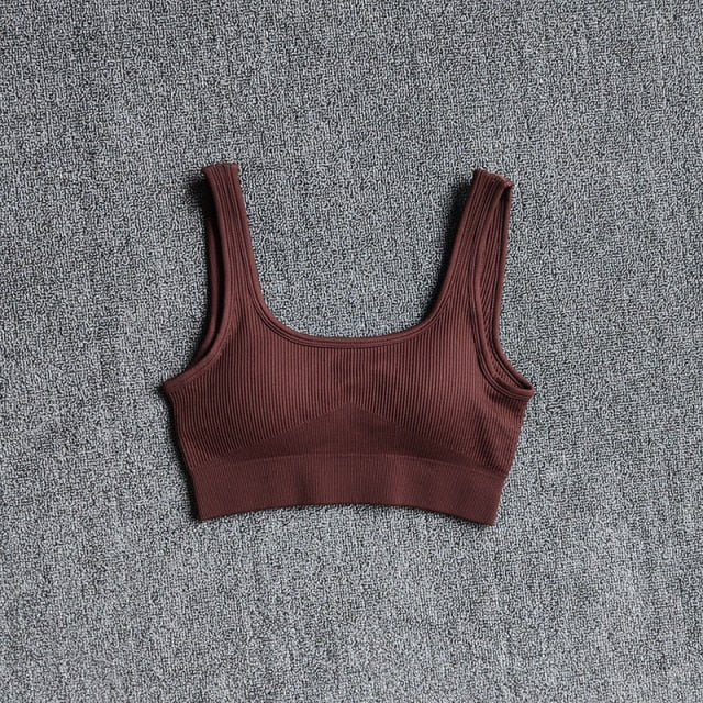 Seamless Sport Bra Women's Lingerie Fitness Yoga Running Vest Underwear Padded Crop Tops Underwear Push Up Gym Top Bras-5
