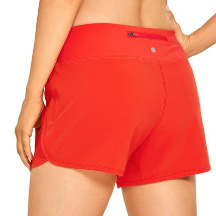 Women's Quick-Dry Workout Running Athletic Sports Shorts with Zip Pocket - 4 Inches-4