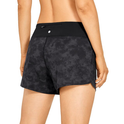 Women's Quick-Dry Workout Running Athletic Sports Shorts with Zip Pocket - 4 Inches-3