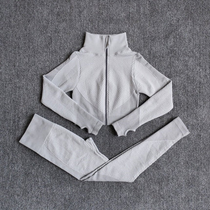 Women Fitness Sport Yoga Suit Seamless Women Yoga Sets Long Sleeve Clothing Female Sport Gym Suits Wear Running Clothes-7