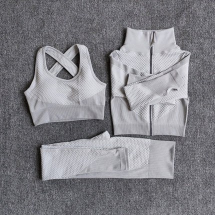 Women Fitness Sport Yoga Suit Seamless Women Yoga Sets Long Sleeve Clothing Female Sport Gym Suits Wear Running Clothes-11