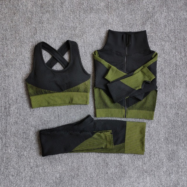 Women Fitness Sport Yoga Suit Seamless Women Yoga Sets Long Sleeve Clothing Female Sport Gym Suits Wear Running Clothes-20