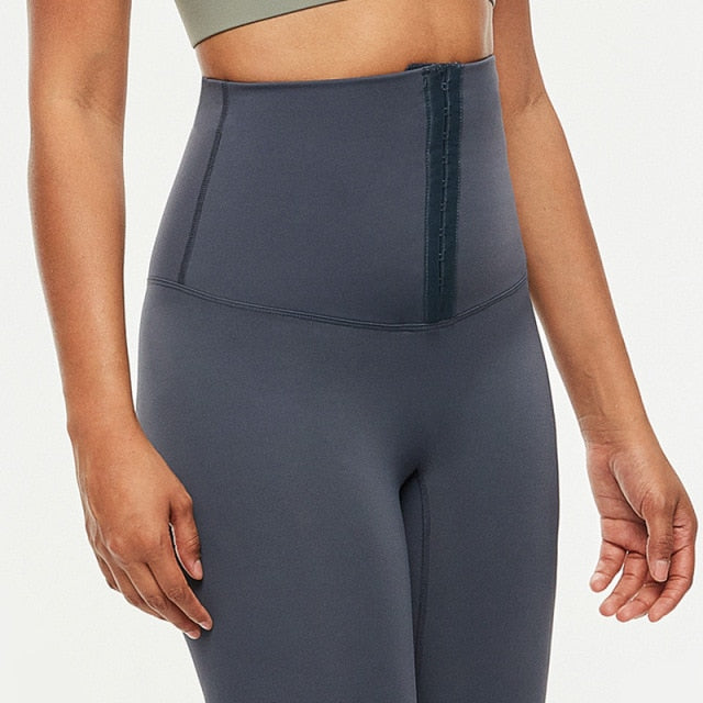 Hook Closure Metallic Yoga Pants Sport Leggings Women Naked Feel Anti Cellulite Workout Gym Athletic Leggings S-XL-1