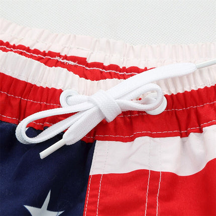 Women Clothes Short Skinny High Waist Sport Female Shorts Elastic Waist American Flag Striped Stars Short Pants-4