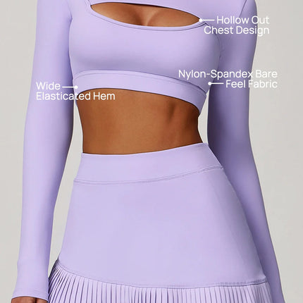 Power Petals Asym Long Sleeve Crop Top-1