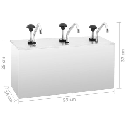 Sausdispenser 3X3,5 L Roestvrij Staal - XdropX
