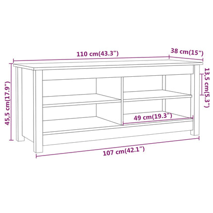 Schoenenbank 110X38X45,5 Cm Massief Grenenhout - XdropX
