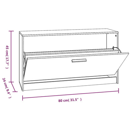 Schoenenbank 80X24X45 Cm Bewerkt Hout Eikenkleur - XdropX