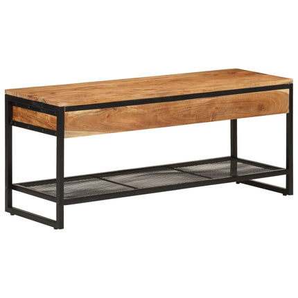 Schoenenbankje 110X35X45 Cm Massief Acaciahout En Ijzer - XdropX