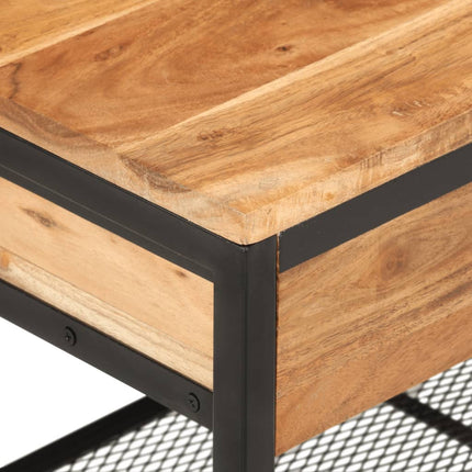 Schoenenbankje 110X35X45 Cm Massief Acaciahout En Ijzer - XdropX