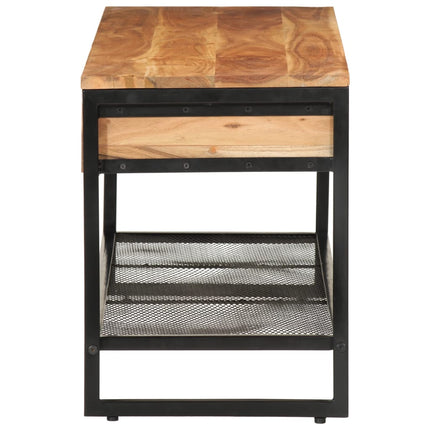 Schoenenbankje 110X35X45 Cm Massief Acaciahout En Ijzer - XdropX