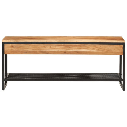 Schoenenbankje 110X35X45 Cm Massief Acaciahout En Ijzer - XdropX