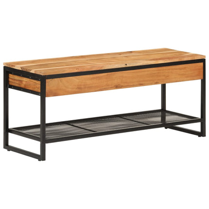 Schoenenbankje 110X35X45 Cm Massief Acaciahout En Ijzer - XdropX