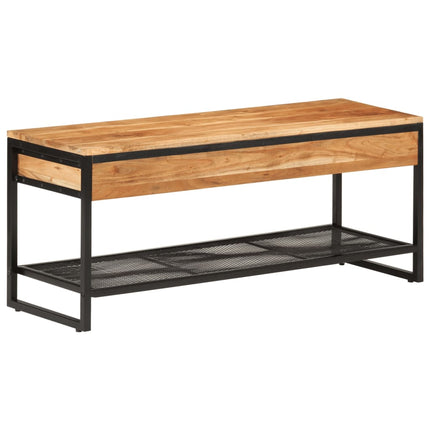 Schoenenbankje 110X35X45 Cm Massief Acaciahout En Ijzer - XdropX