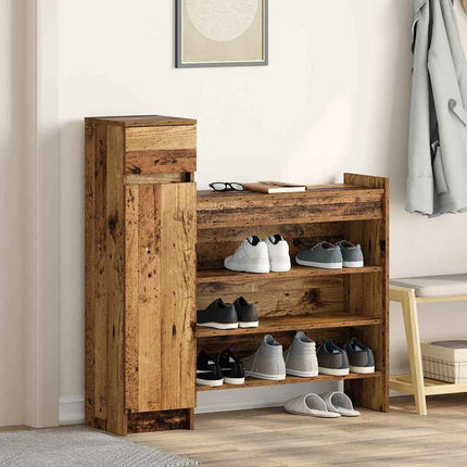 Schoenenkast 100,5X28X100 Cm Bewerkt Hout Eiken - XdropX