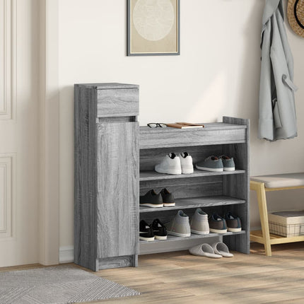Schoenenkast 100,5X28X100 Cm Bewerkt Hout Eiken - XdropX