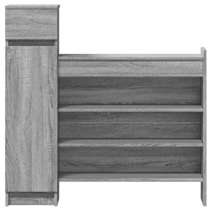 Schoenenkast 100,5X28X100 Cm Bewerkt Hout Eiken - XdropX
