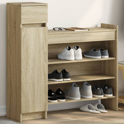 Schoenenkast 100,5X28X100 Cm Bewerkt Hout Eiken - XdropX