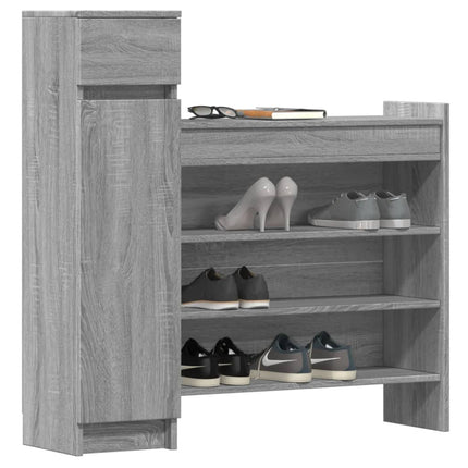 Schoenenkast 100,5X28X100 Cm Bewerkt Hout Eiken - XdropX