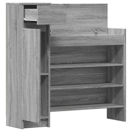 Schoenenkast 100,5X28X100 Cm Bewerkt Hout Eiken - XdropX