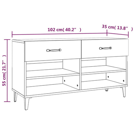Schoenenkast 102X35X55 Cm Bewerkt Hout - XdropX