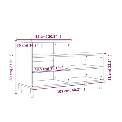 Schoenenkast 102X36X60 Cm Bewerkt Hout - XdropX