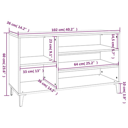 Schoenenkast 102X36X60 Cm Bewerkt Hout Kleurig - XdropX