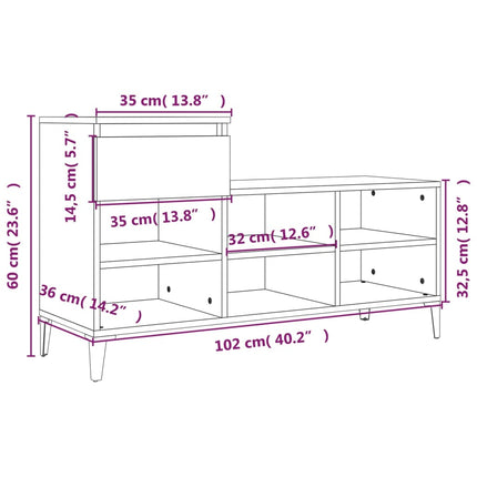 Schoenenkast 102X36X60 Cm Bewerkt Hout Kleurig - XdropX